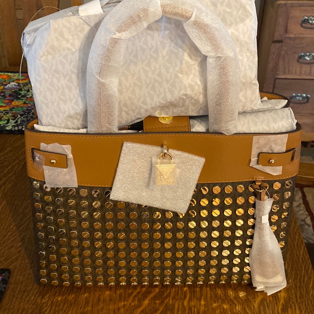 Michael Kors brown acorn Large Bag